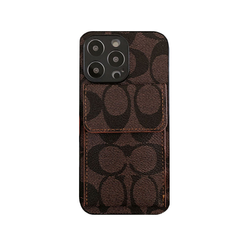Funda Coach Para iPhone Con Cartera Café-HP240513