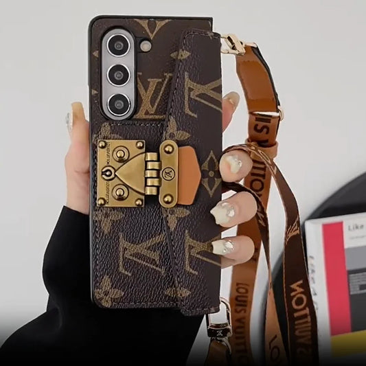 豪華鎖卡包斜挎鏈條三星 Z 折疊包