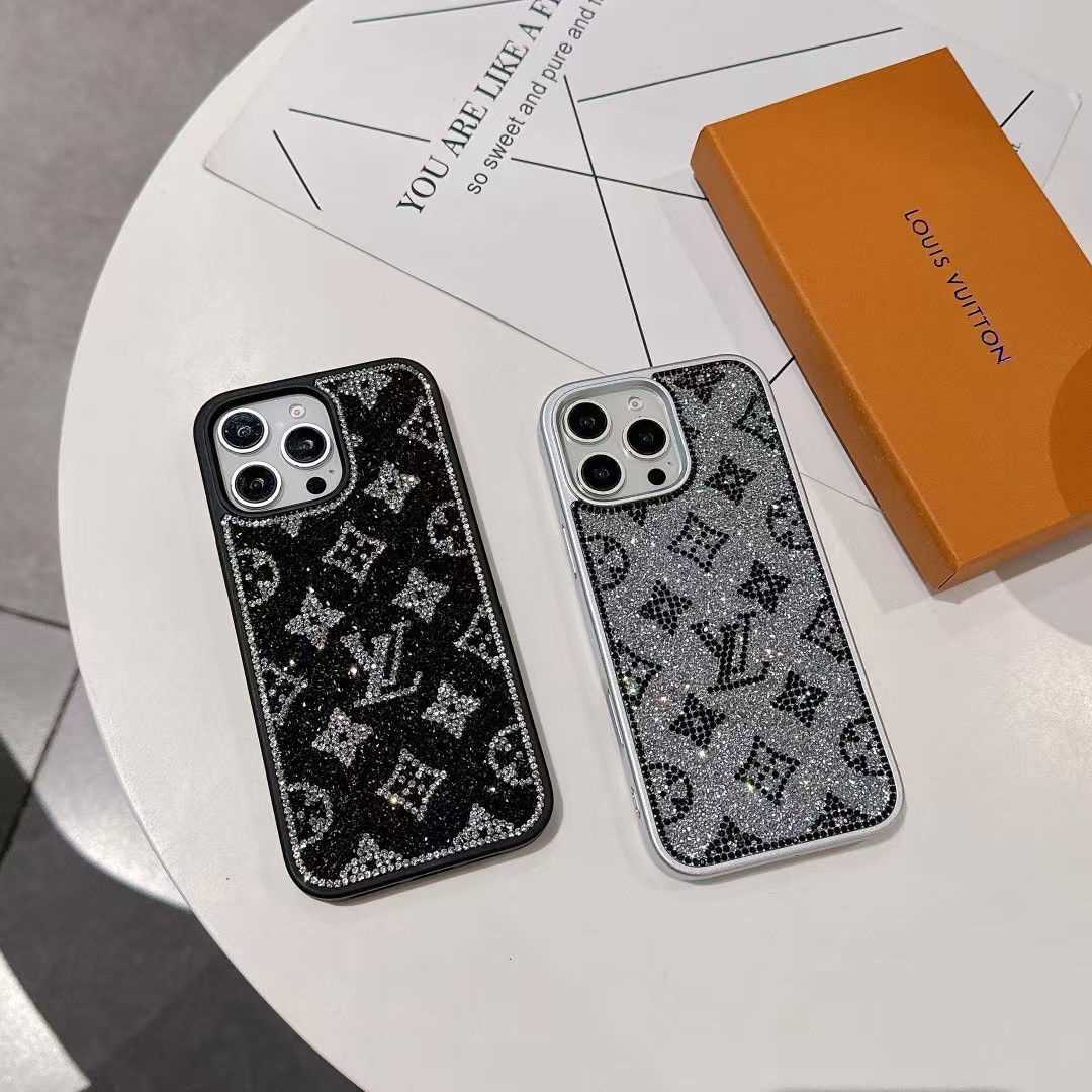 럭셔리 글리터 홀로그램 Y - S - L에서 영감을 받은 iPhone 케이스 - 다이아몬드 샤인 에디션