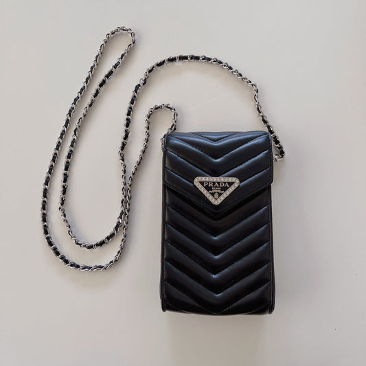 斜挎皮革手機包