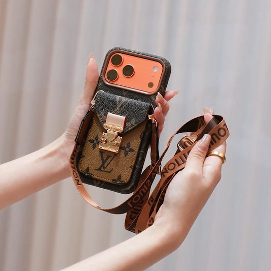 Luxus-ihlette bőr kártyatartó zseb iPhone tok