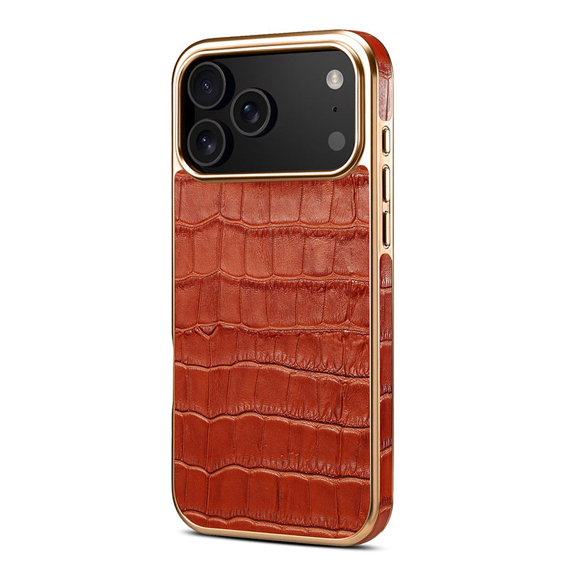 Croc-dombornyomott bőr tok iPhone tokhoz