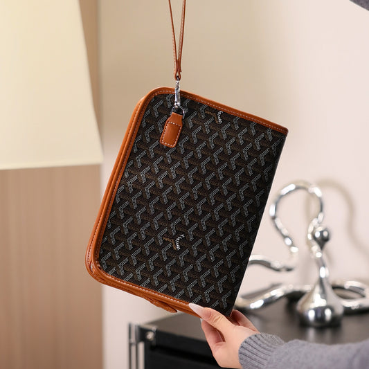 Luxury Pattern Wristlet Clutch — Zippered Designer Style Handbag with Detachable Strap