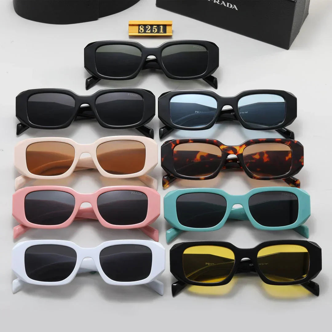 Wielokątne okulary przeciwsłoneczne unisex w stylu retro 8251