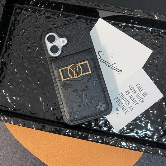 Custodia per iPhone con logo dorato Lou Card Bag