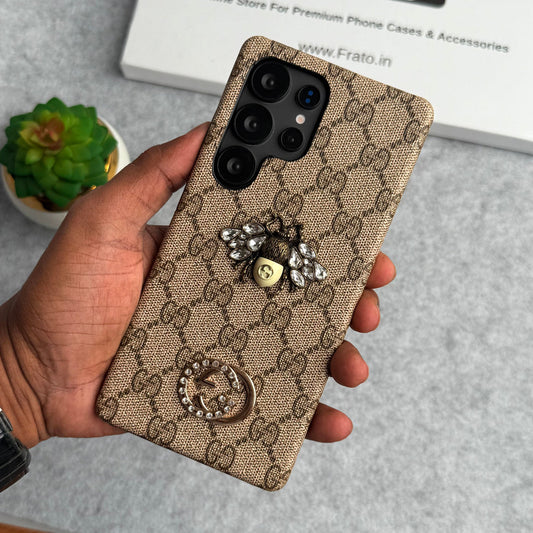 豪華 GG 品牌 3D BEE 設計保護殼,適用於三星 Galaxy