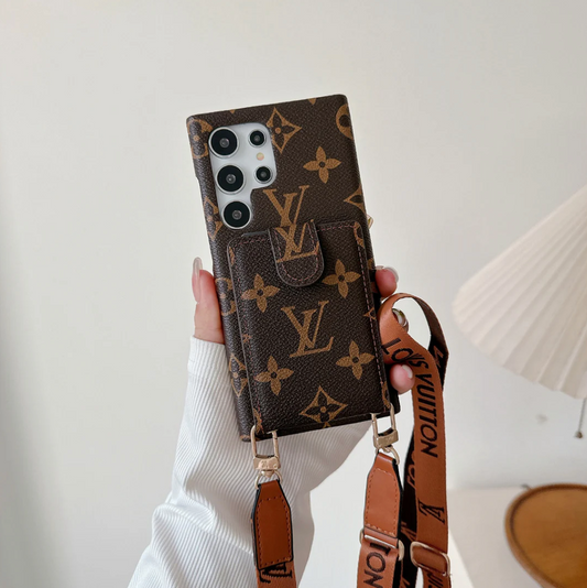 三星棕色卡錢包 Galaxy 保護殼