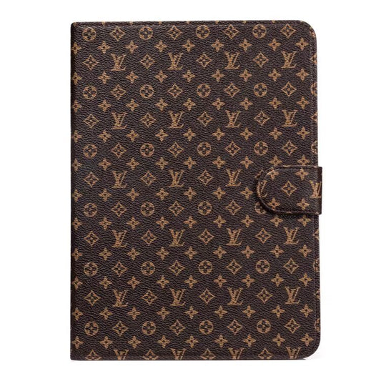 Luksus iPad-deksel Canvas Monogram Leather Fresh Summer Theme Pattern