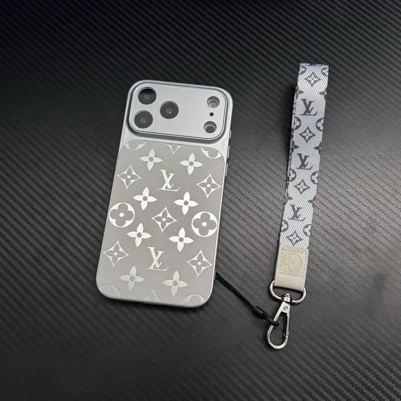 Luxury Monogram Pattern Leather Phone Case with Full Camera Protection