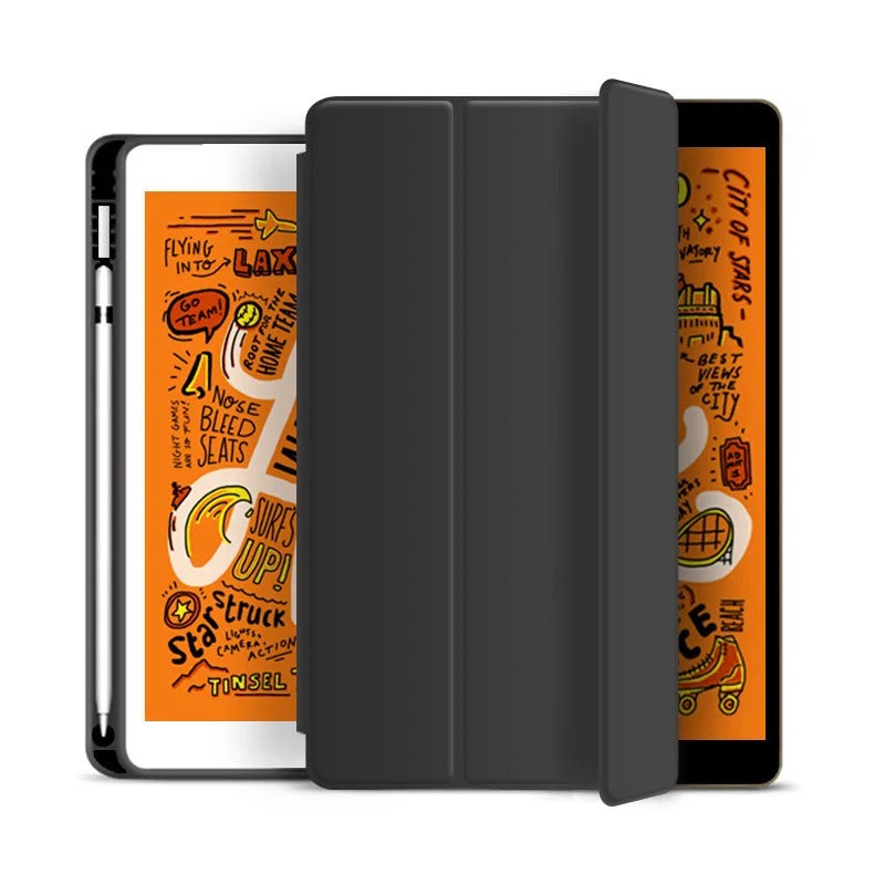 CUSTODIA PER IPAD APPLE IN PELLE CON MOTIVO FRESCO ESTATE E PORTA MATITA