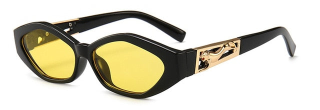 SHAUNA gyémánt éles divat fém ugró gepárd dekoráció divat női kis macskaszem napszemüveg