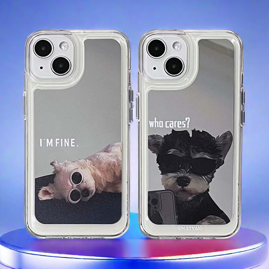 Θήκη καθρέφτη iPhone | Couple Dogs I Am Fine (Αγοράστε 2 και κερδίστε έκπτωση 50% για ένα)
