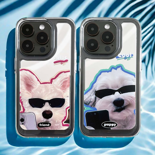 Spejl iPhone etui | Selvudløser til parhunde (køb 2 og få 50 % rabat på én)