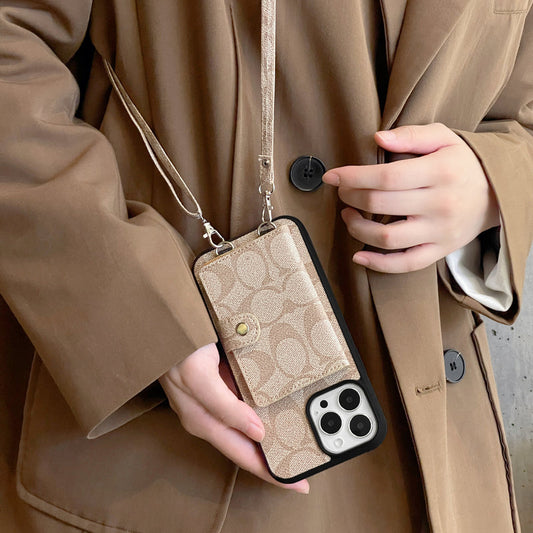 Capa Coach para iPhone com carteira e alça branca -SZK240402