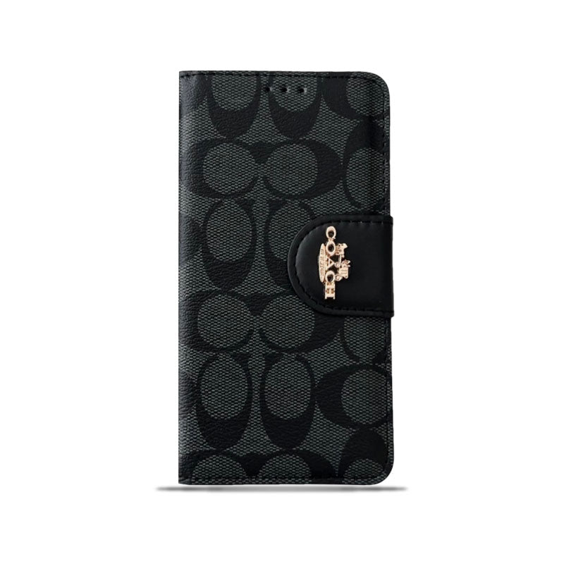 Coach iPhone Case Nahkainen läppäkotelo korttitelineellä Musta-PTK241622