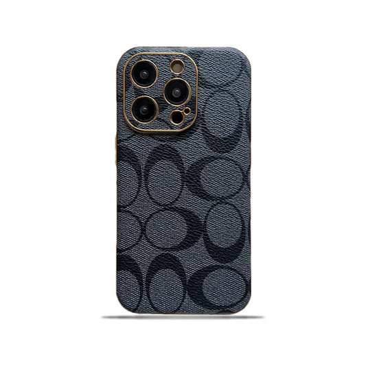 Capa Coach para iPhone Couro Preto -QBK240513