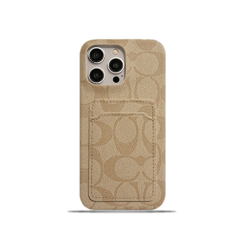 Capa clássica para iPhone Coach com suporte para cartão branco -JQB240330