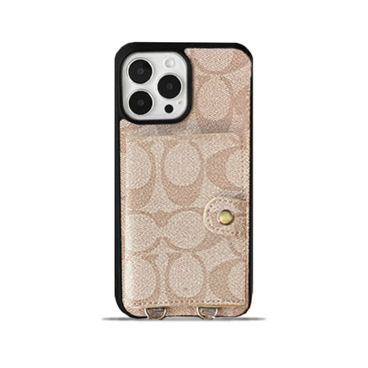 Capa Coach para iPhone com carteira e alça branca -SZK240402