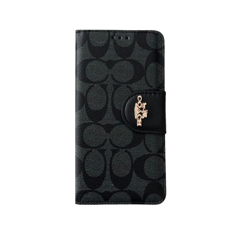 Coach iPhone Case Nahkainen läppäkotelo korttitelineellä Musta-PTK241622
