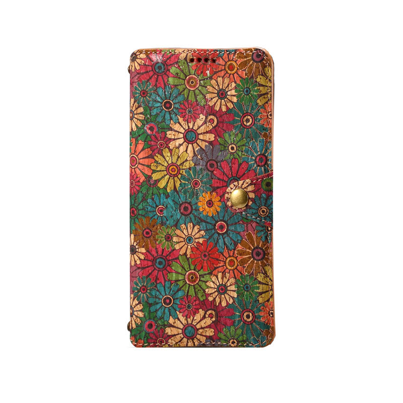 Vintage Floral Seas -nahkainen lompakkokotelo – Boho Chic -suoja iPhone-kuorelle