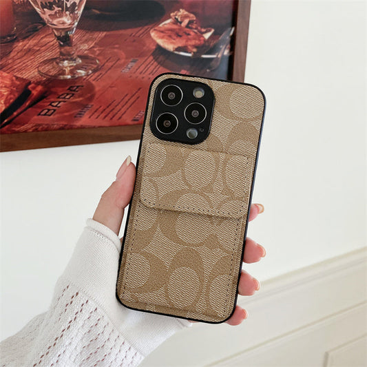 Capa Coach para iPhone com carteira Café-HP240513