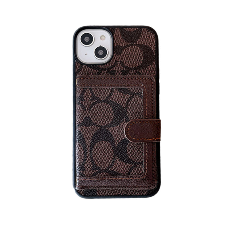 Capa Coach para iPhone com carteira e alça crossbody preta -XK240402