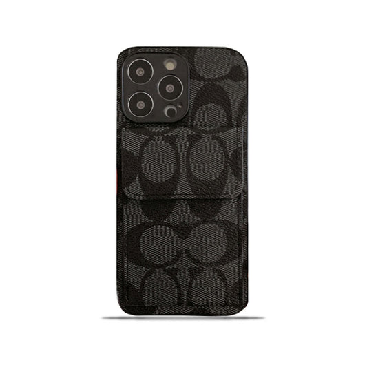 Capa Coach para iPhone com carteira preta-HP240513