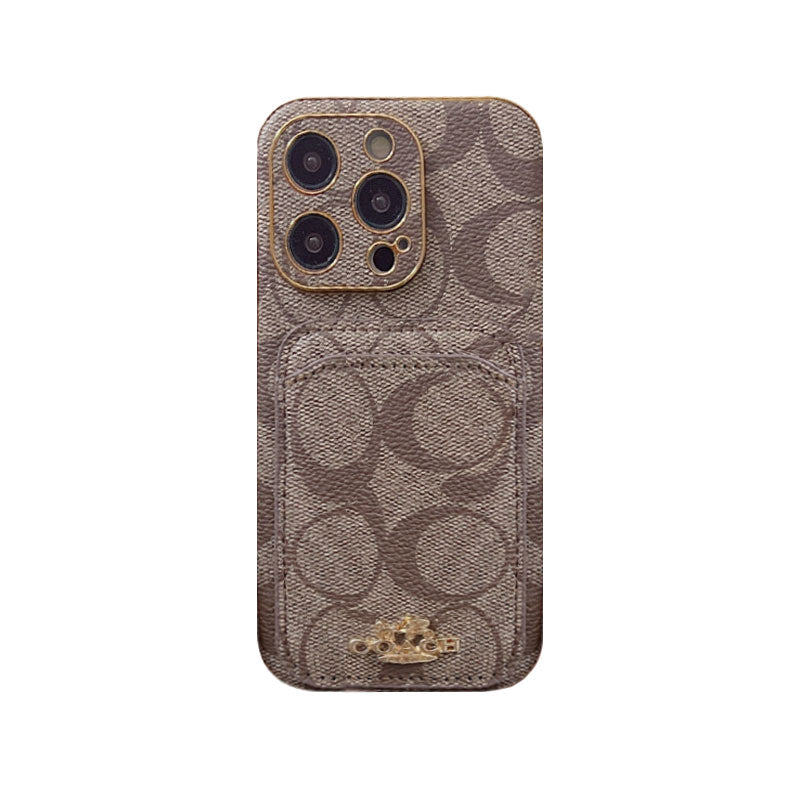 Capa Coach para iPhone com porta-cartões preta -KB241651