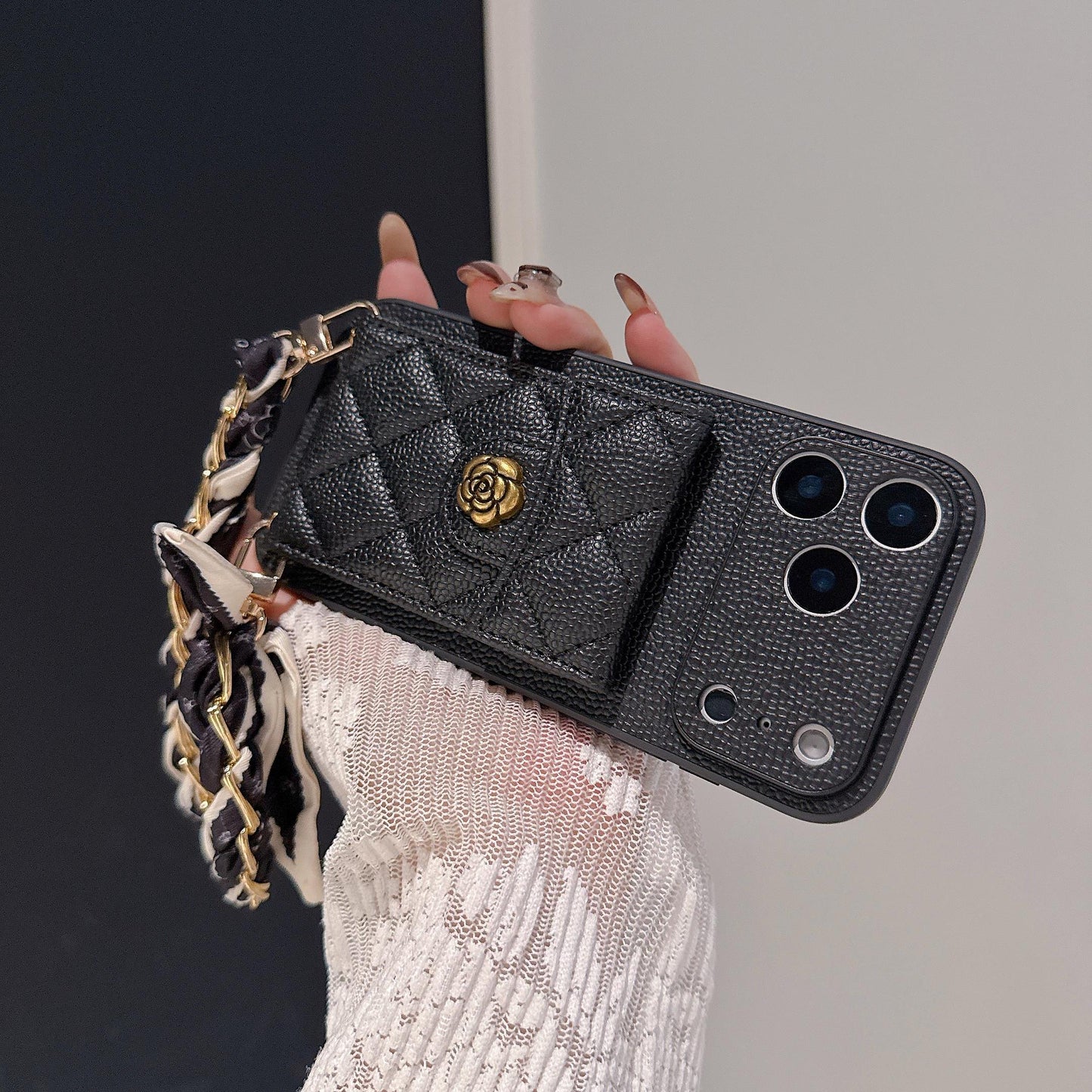 Advanced Leather iPhone Case with Chain Strap