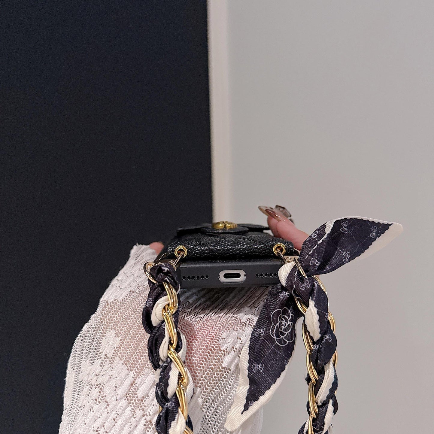 Advanced Leather iPhone Case with Chain Strap