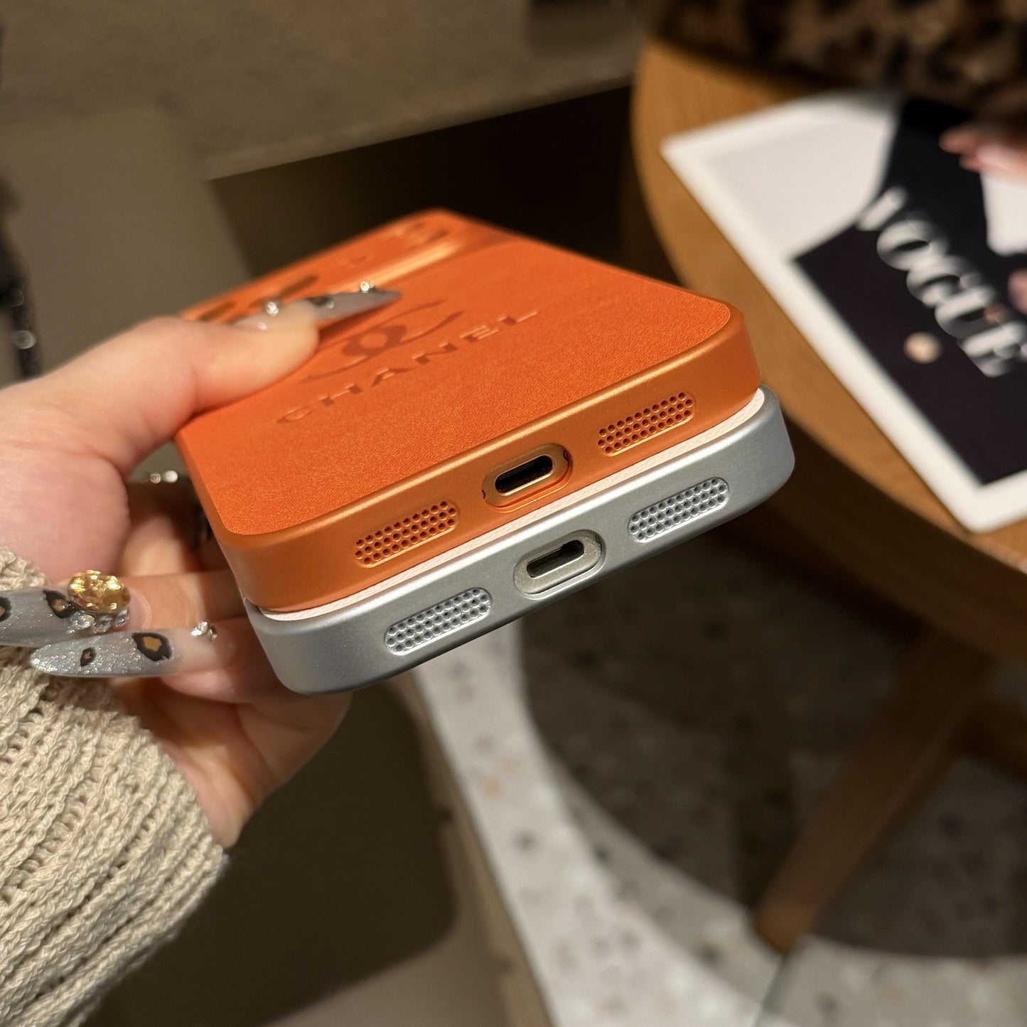 Luxury Embossed Leather Protective iPhone Case