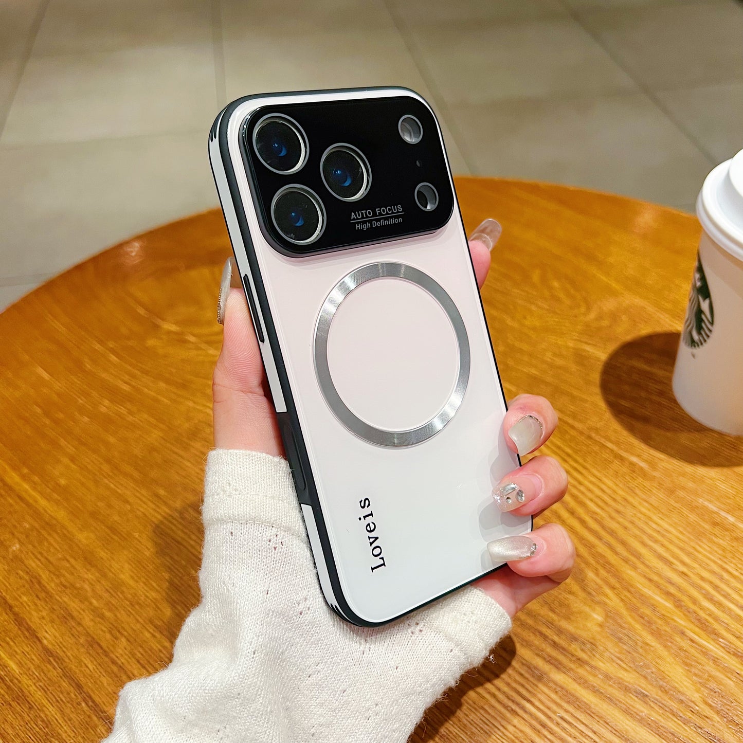 Capa de telefone gradiente magnético MagSafe com proteção de lente