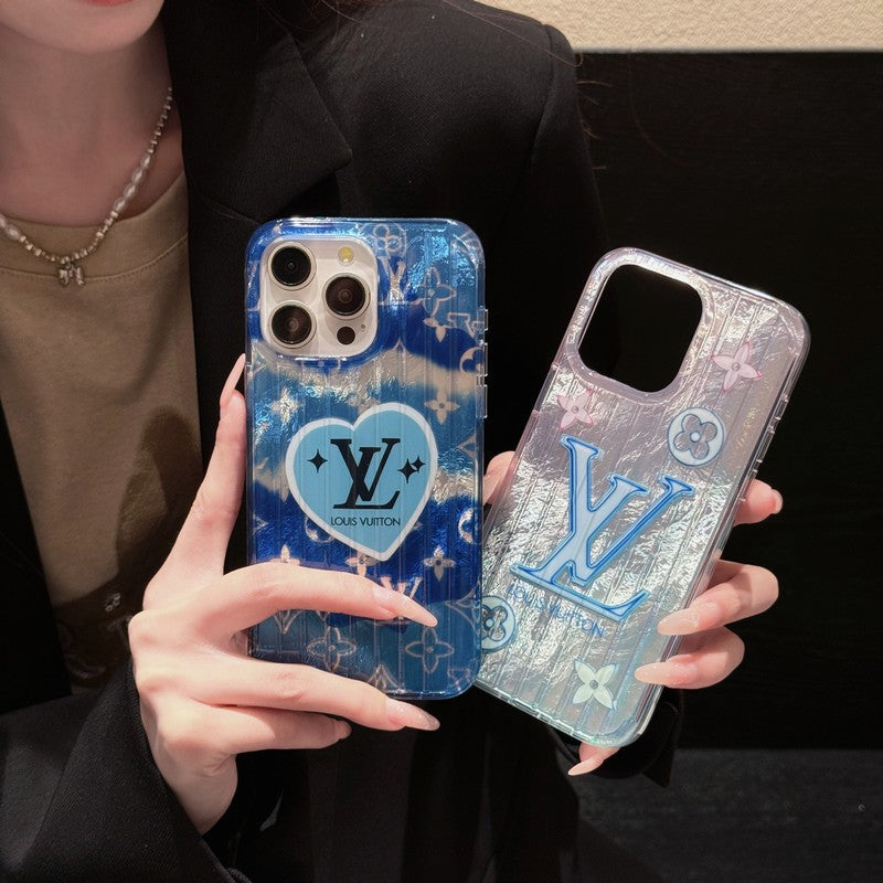 Lou Pink & Coque bleue pour iPhone