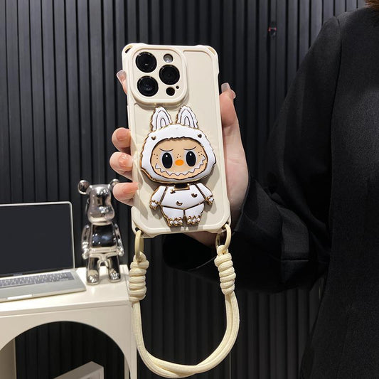Hard Shell Labubu Mirror Kickstand iPhone-kotelo – Kääntyvä peili | Iskunkestävä muotoilu