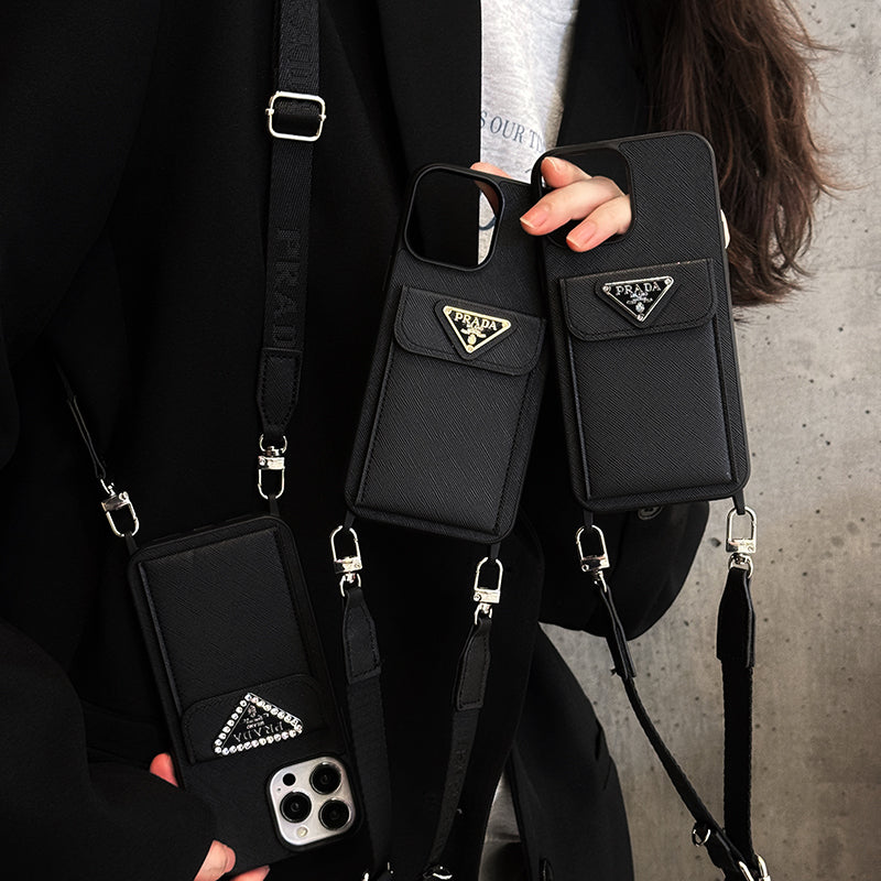 Pra Crossbody-iPhone-Hülle aus Leder