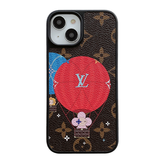 Balão Lou & Capa de couro com coração para iPhone