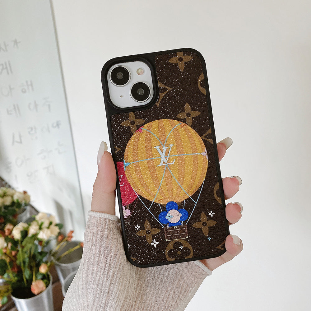 루 벌룬 & 하트 가죽 아이폰 케이스