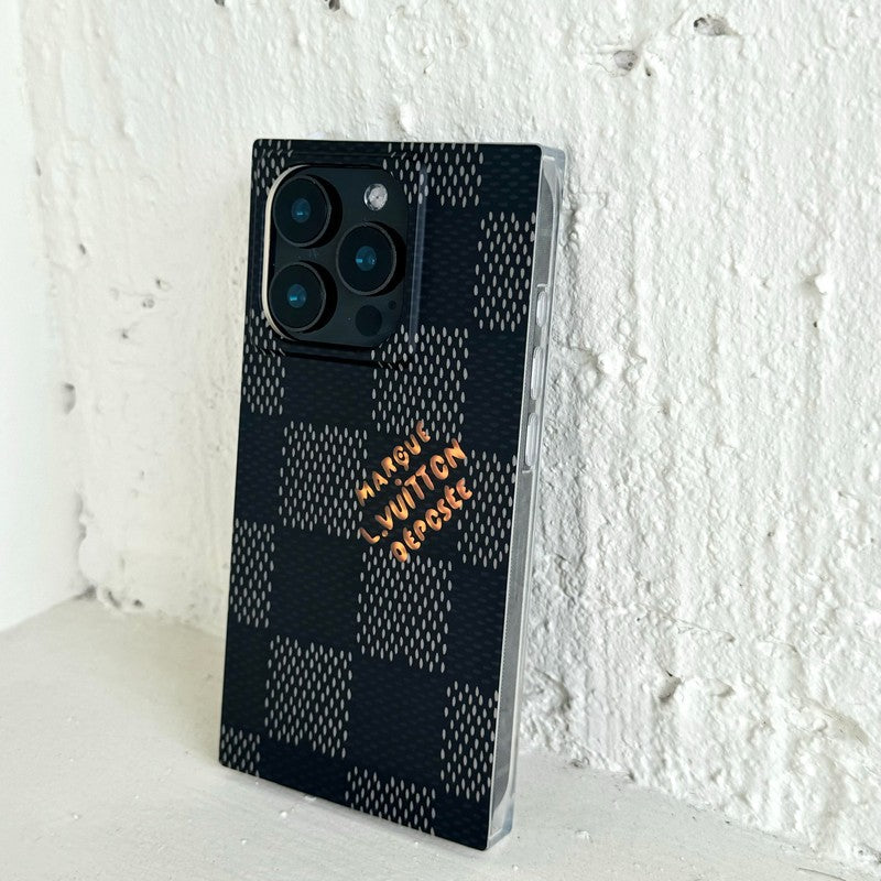Lou Black & Witte vierkante iPhone-hoes