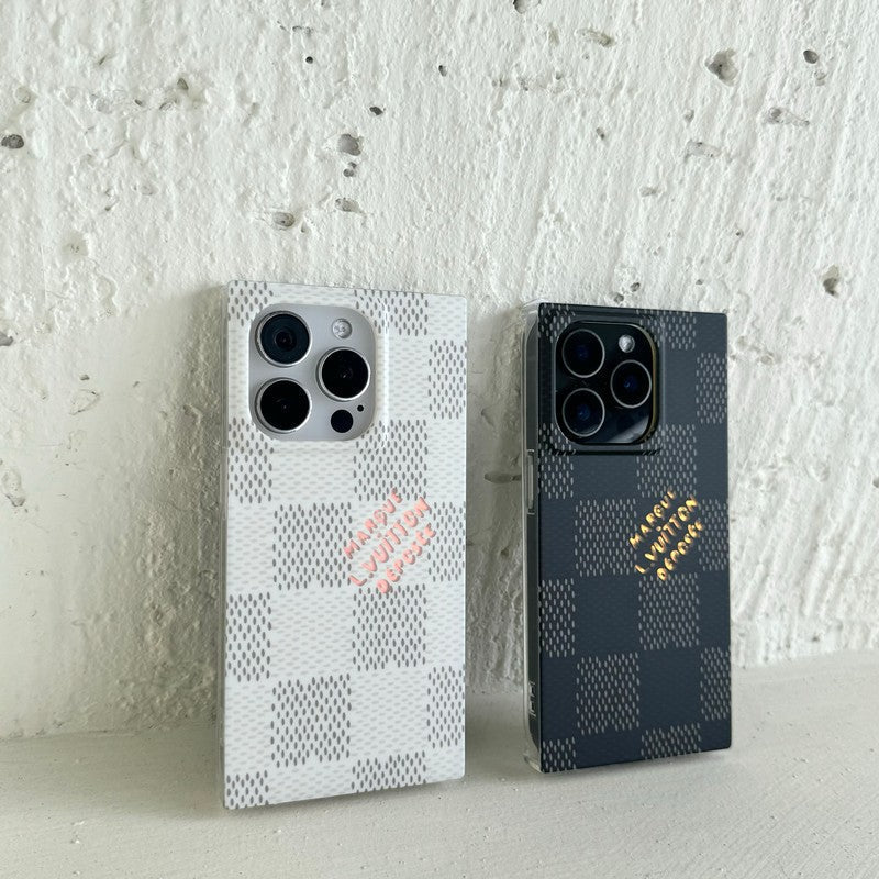 Lou Black & Witte vierkante iPhone-hoes
