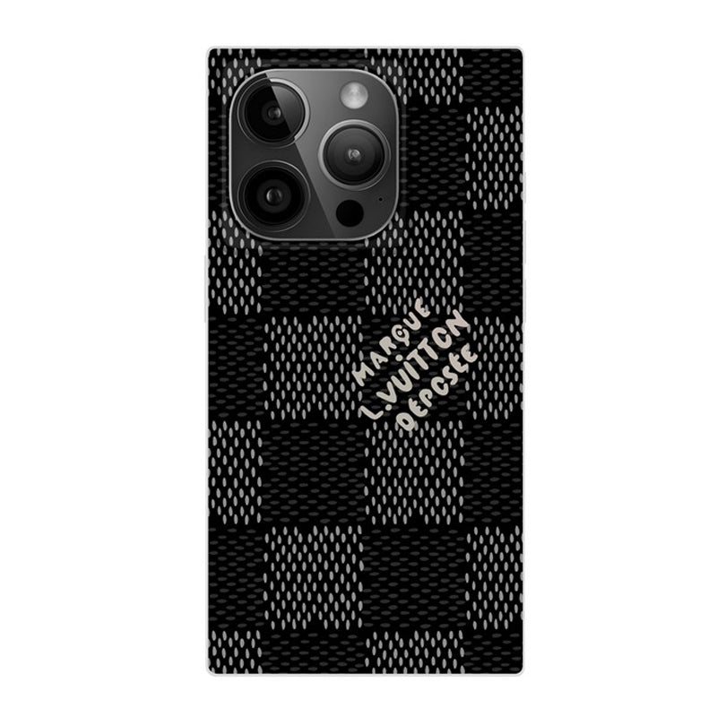 Lou Black & Witte vierkante iPhone-hoes