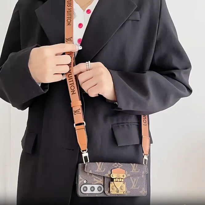 豪華鎖卡包斜挎鏈條三星 Z 折疊包