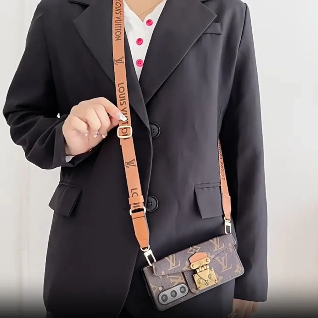 豪華鎖卡包斜挎鏈條三星 Z 折疊包