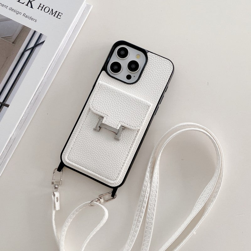 H Card Bag Kožené Crossbody pouzdro na iPhone