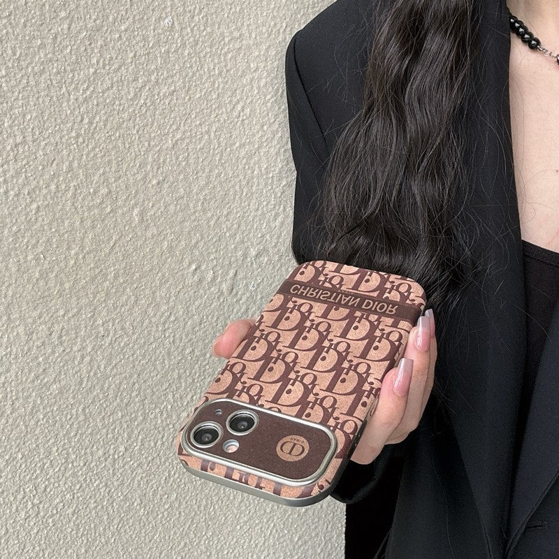 CD-vit & Brunt läderfodral till iPhone