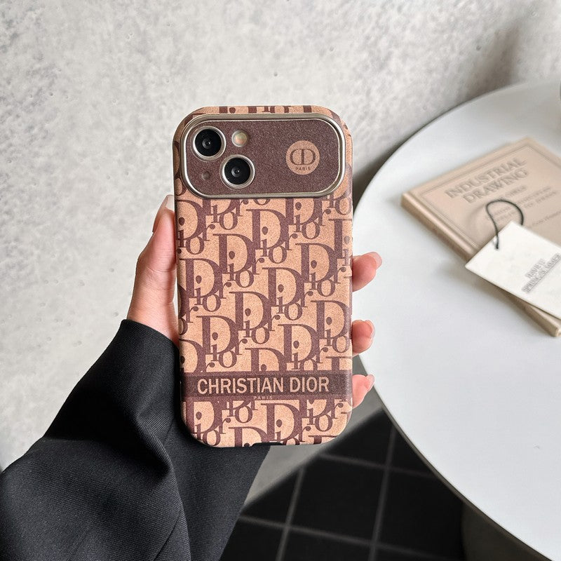 CD-vit & Brunt läderfodral till iPhone