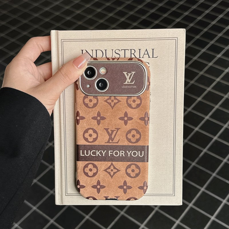 Lou Brown & Svart klassiskt läderfodral för iPhone