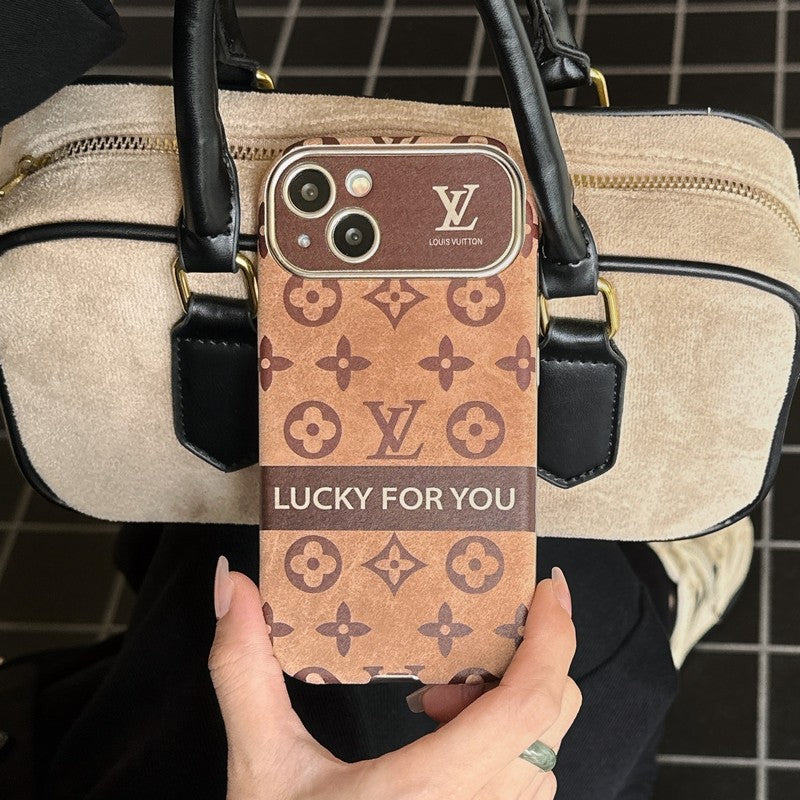 Lou Brown & Svart klassiskt läderfodral för iPhone