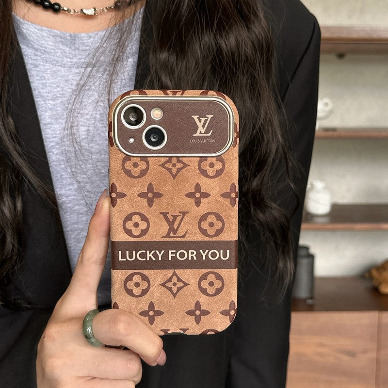 Lou Brown & Svart klassiskt läderfodral för iPhone