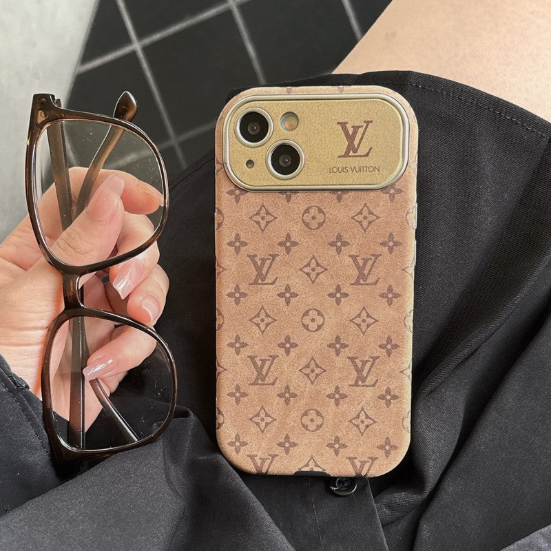 Lou Brown & Svart klassiskt läderfodral för iPhone