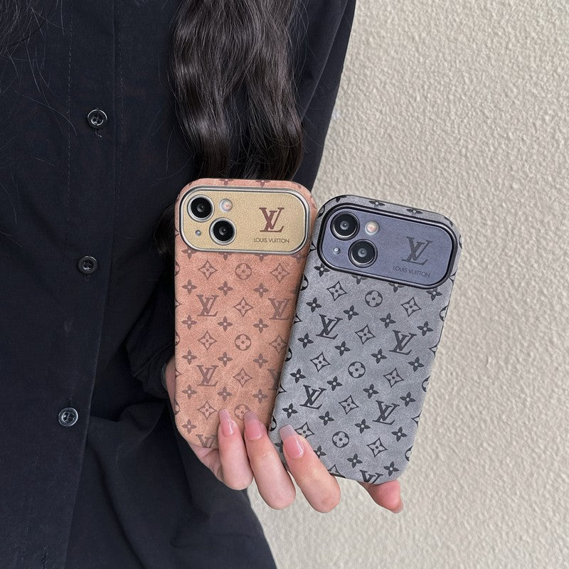 Lou Brown & Svart klassiskt läderfodral för iPhone